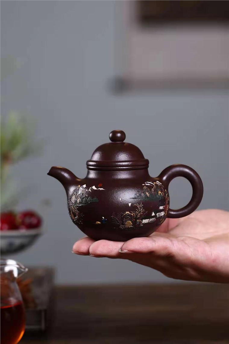 陈顺根作品 泥绘掇球壶图片