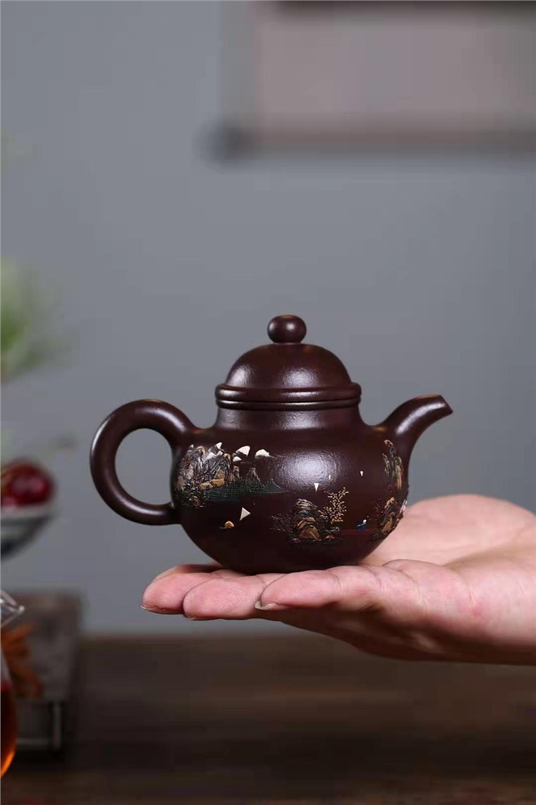 陈顺根作品 泥绘掇球壶图片