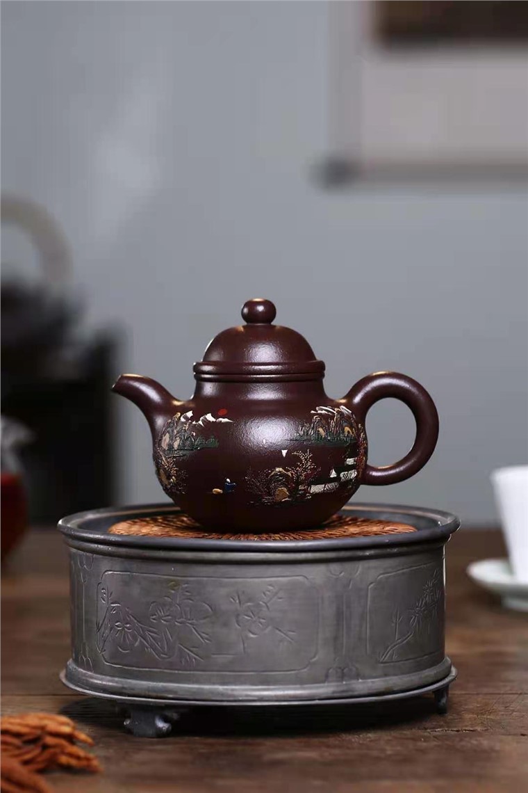 陈顺根作品 泥绘掇球壶图片