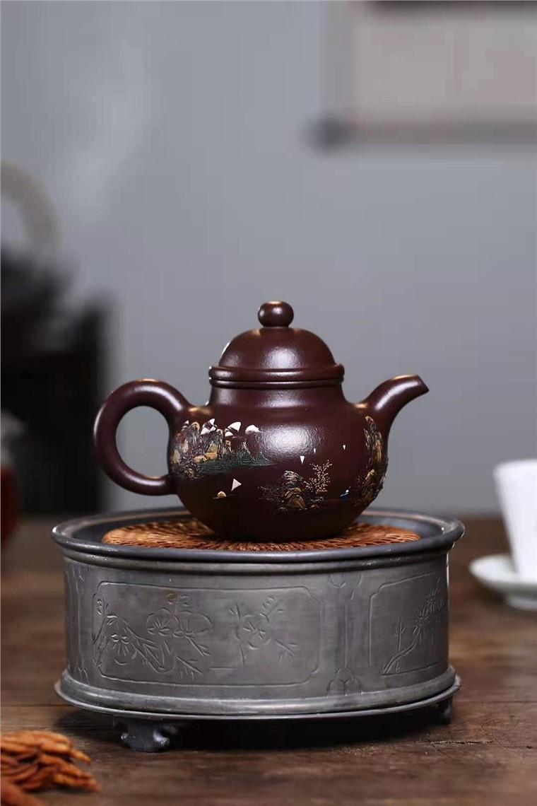 陈顺根作品 泥绘掇球壶图片