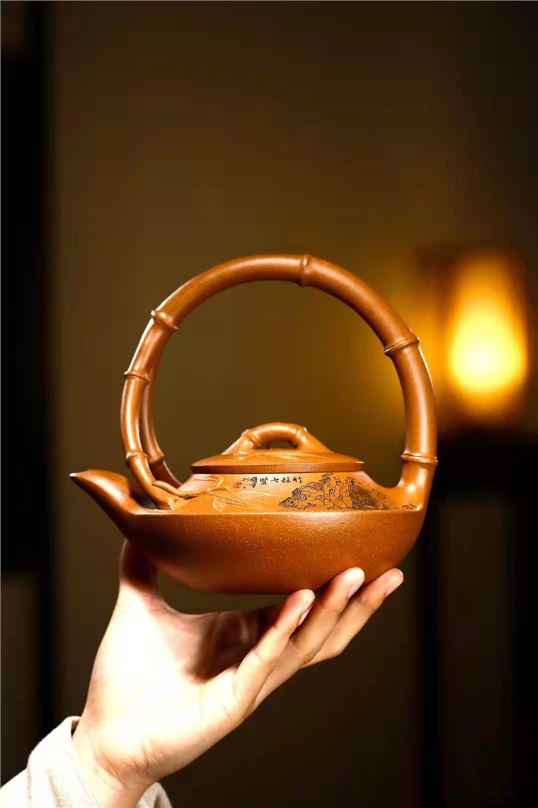 储国峰作品 七贤提梁图片