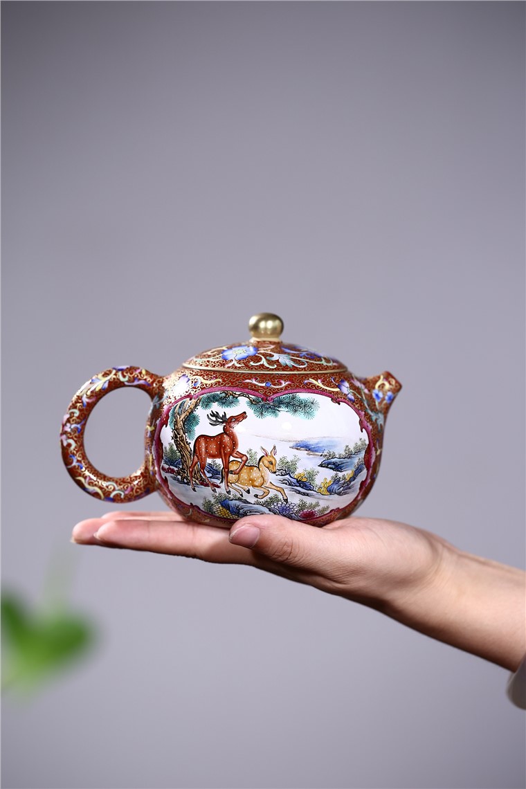 吴赛春作品 鹿鹿鸿福图片