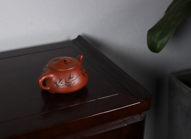 徐赟紫砂壶价格|真品手制刻绘石瓢壶大红袍350CC