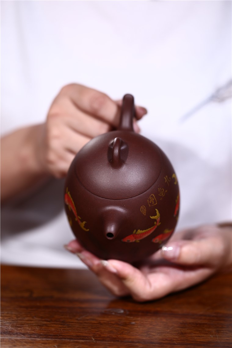 姚华君作品 九鱼图套具图片