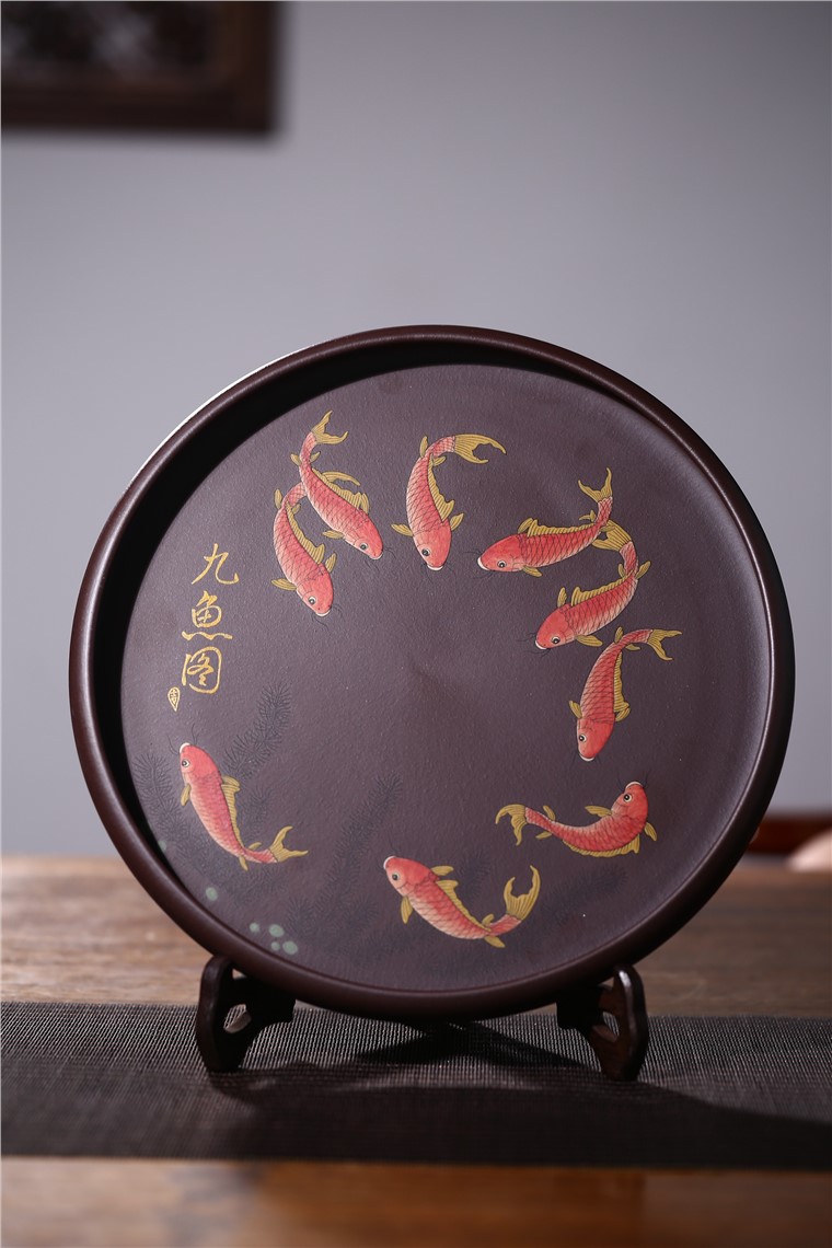 姚华君作品 九鱼图套具图片