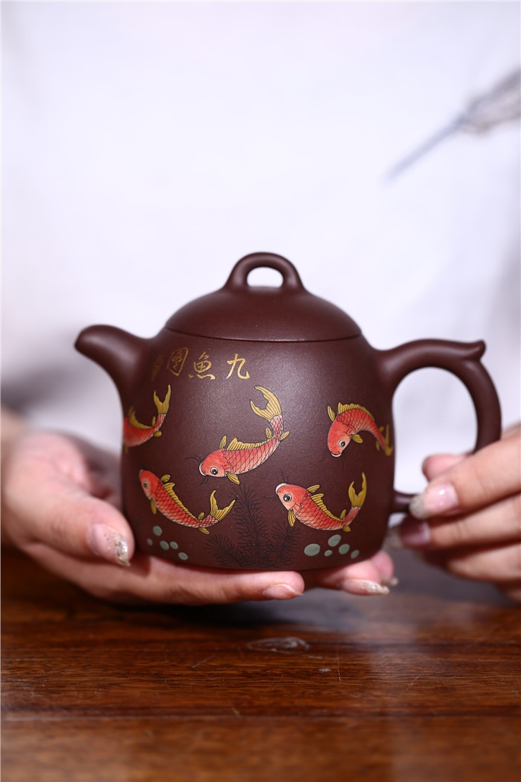 姚华君作品 九鱼图套具图片