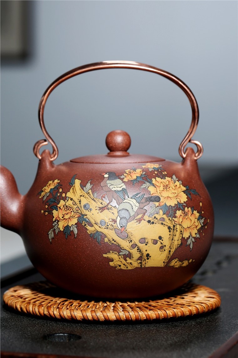 褚萍作品 一粒珠提梁图片