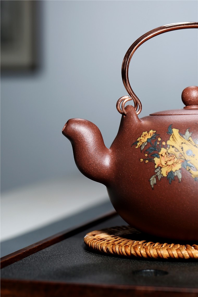 褚萍作品 一粒珠提梁图片