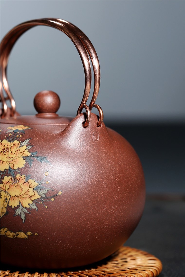 褚萍作品 一粒珠提梁图片