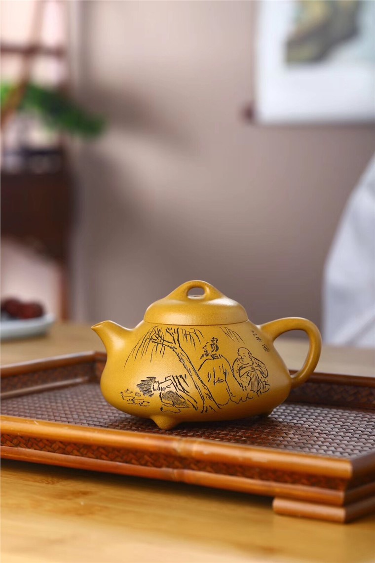 俞震作品 饮瓢图片