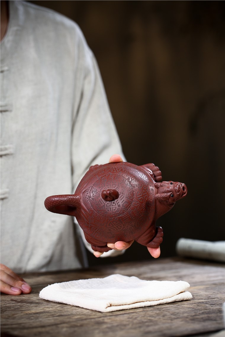 白洪欣作品 百寿龙龟图片