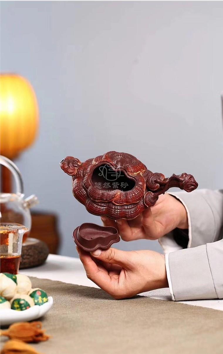 狄新陶作品 灵芝壶图片