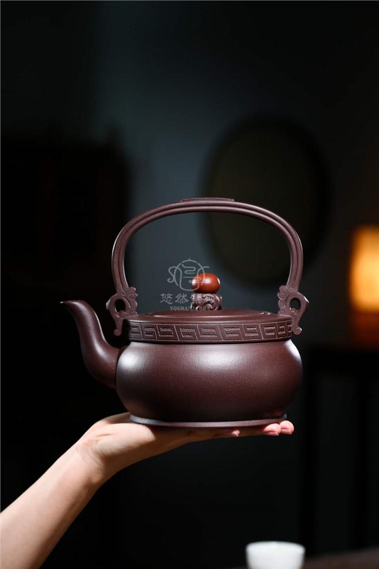 秦国萍作品 双龙提梁图片