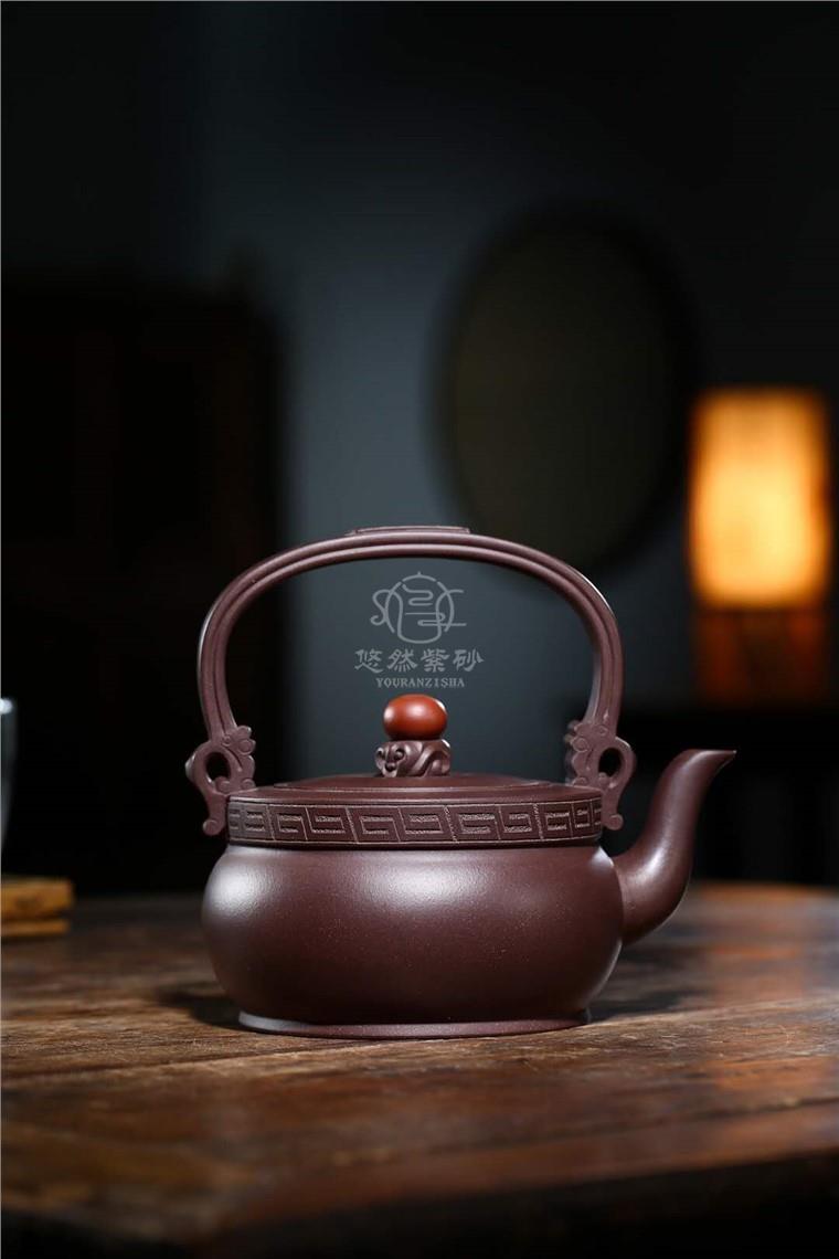 秦国萍作品 双龙提梁图片
