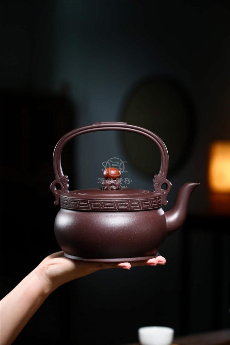 秦国萍作品 双龙提梁图片