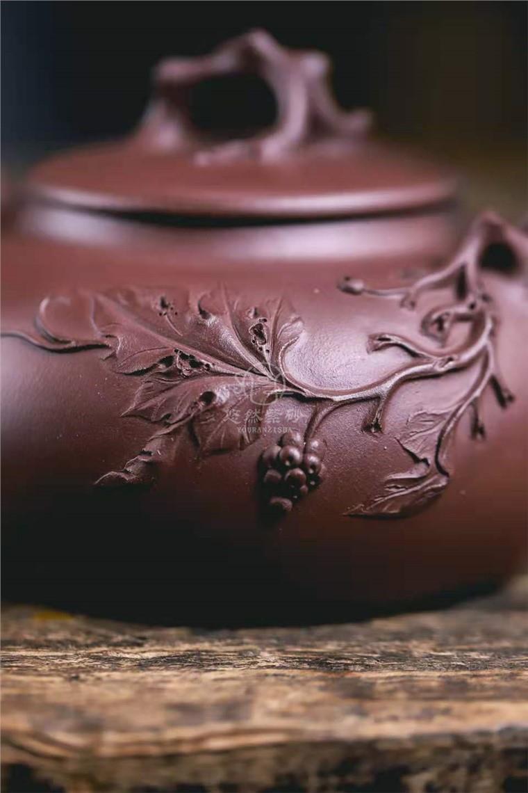 范微琴作品 葡萄提梁壶图片