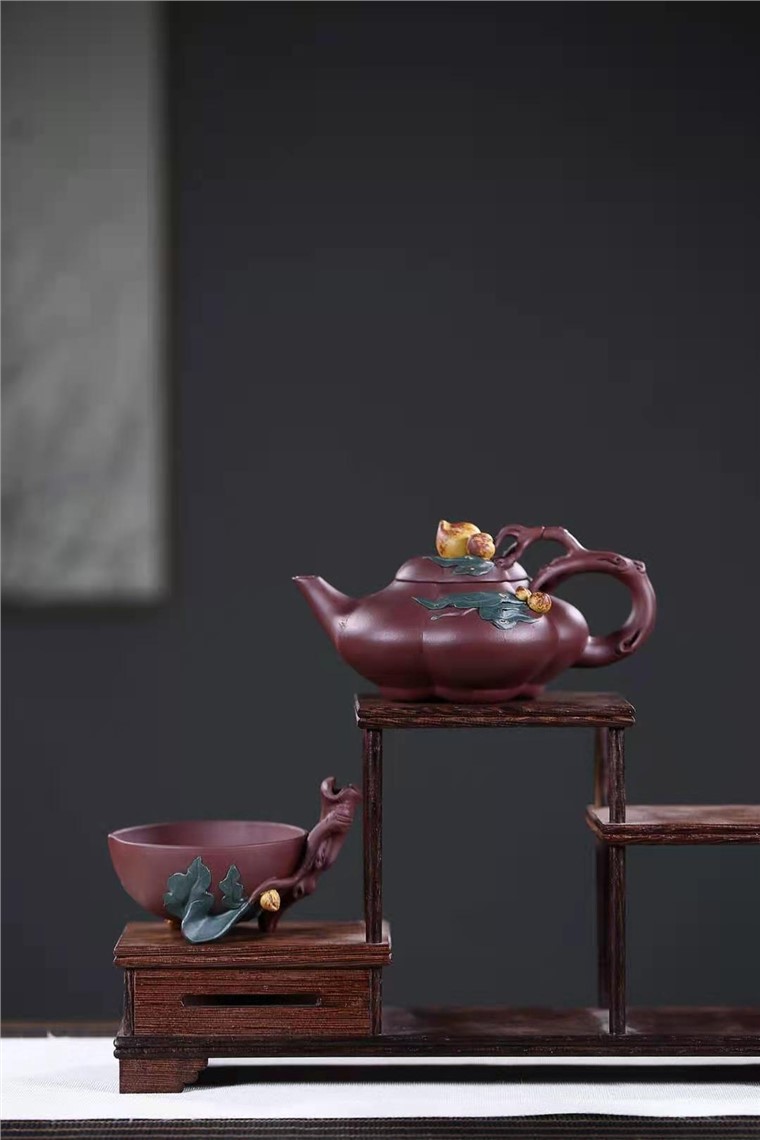 张伟军作品 小圣桃套壶图片