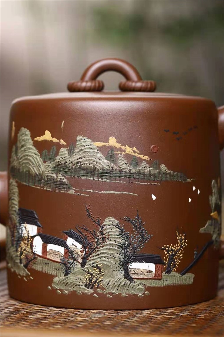 刘政作品 泥绘双圈图片