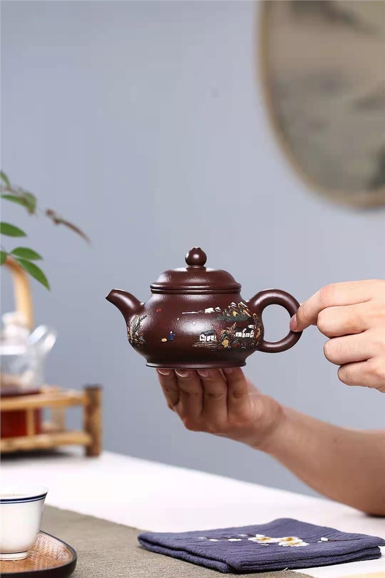 陈顺根作品 泥绘潘壶图片