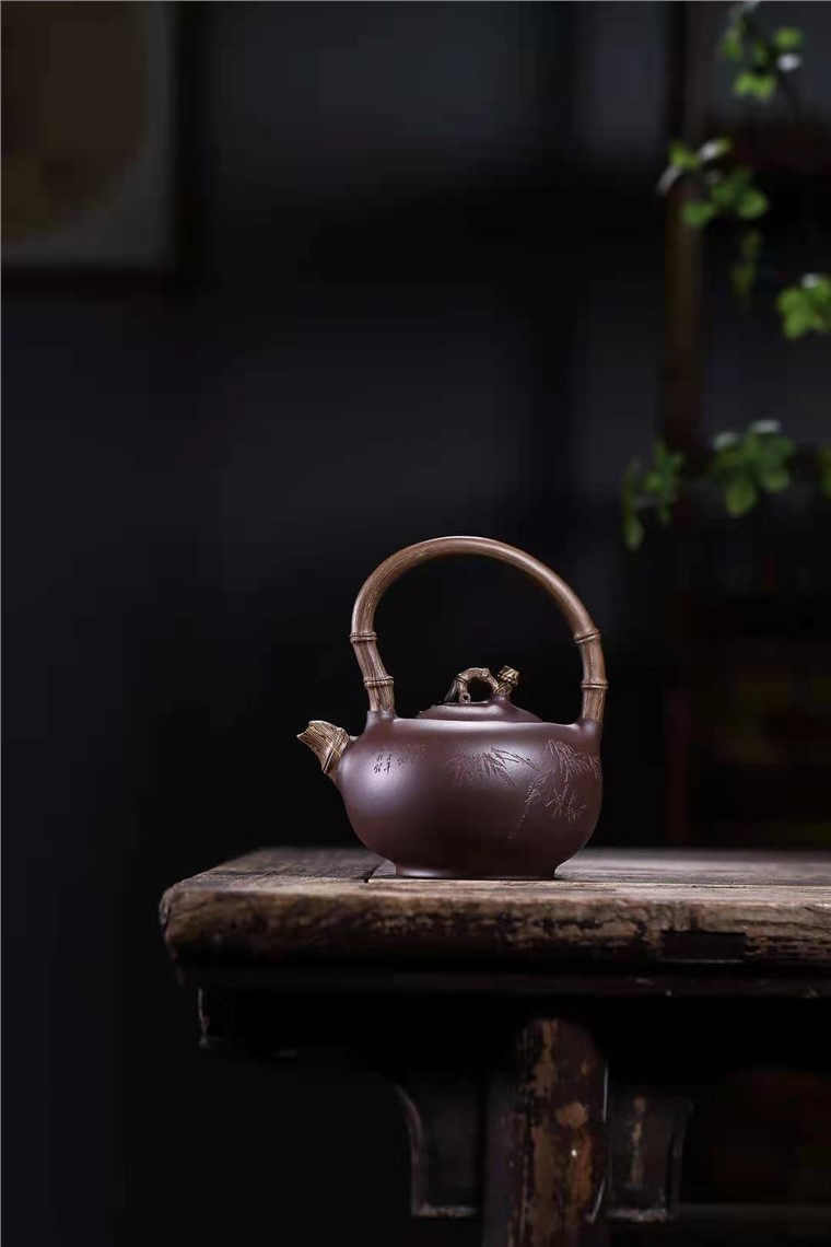 王岳龄作品 竹韵提梁图片
