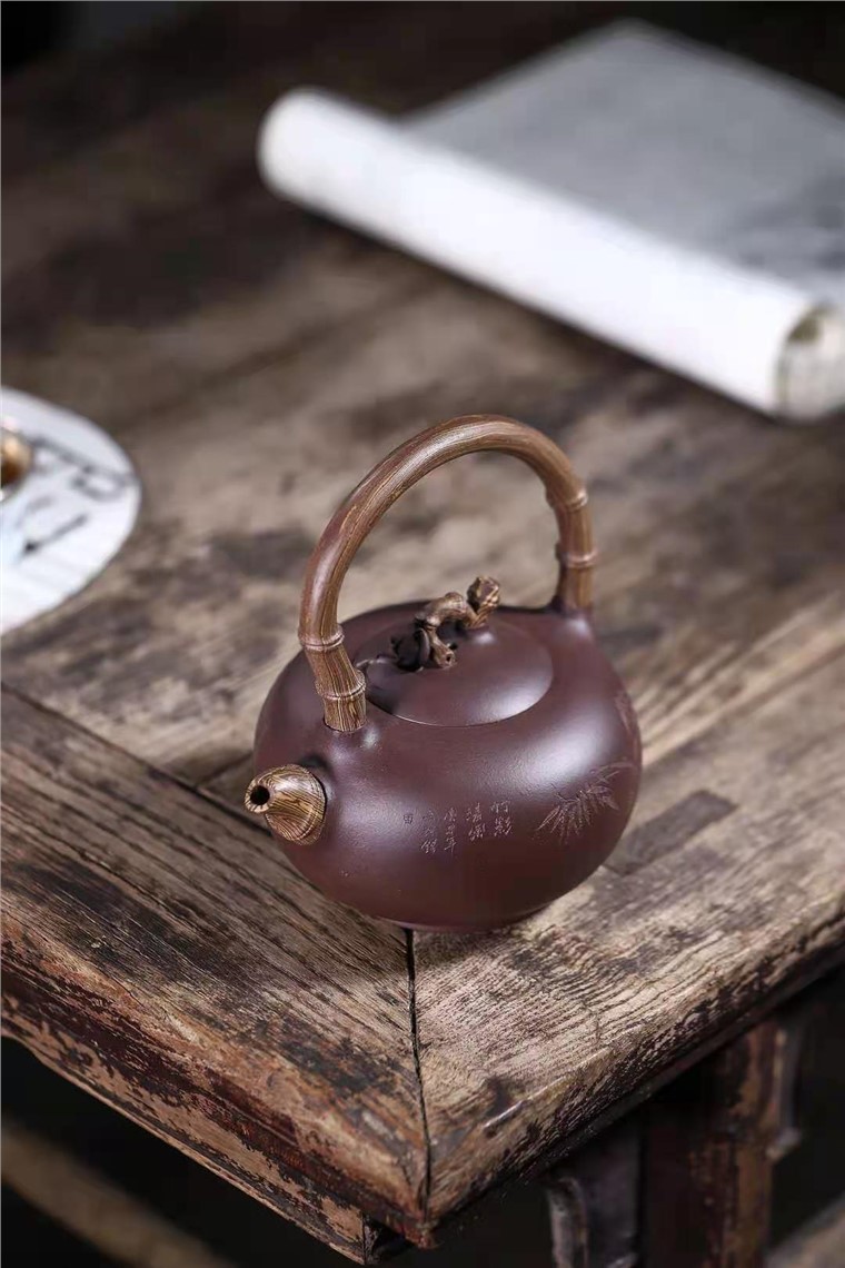 王岳龄作品 竹韵提梁图片