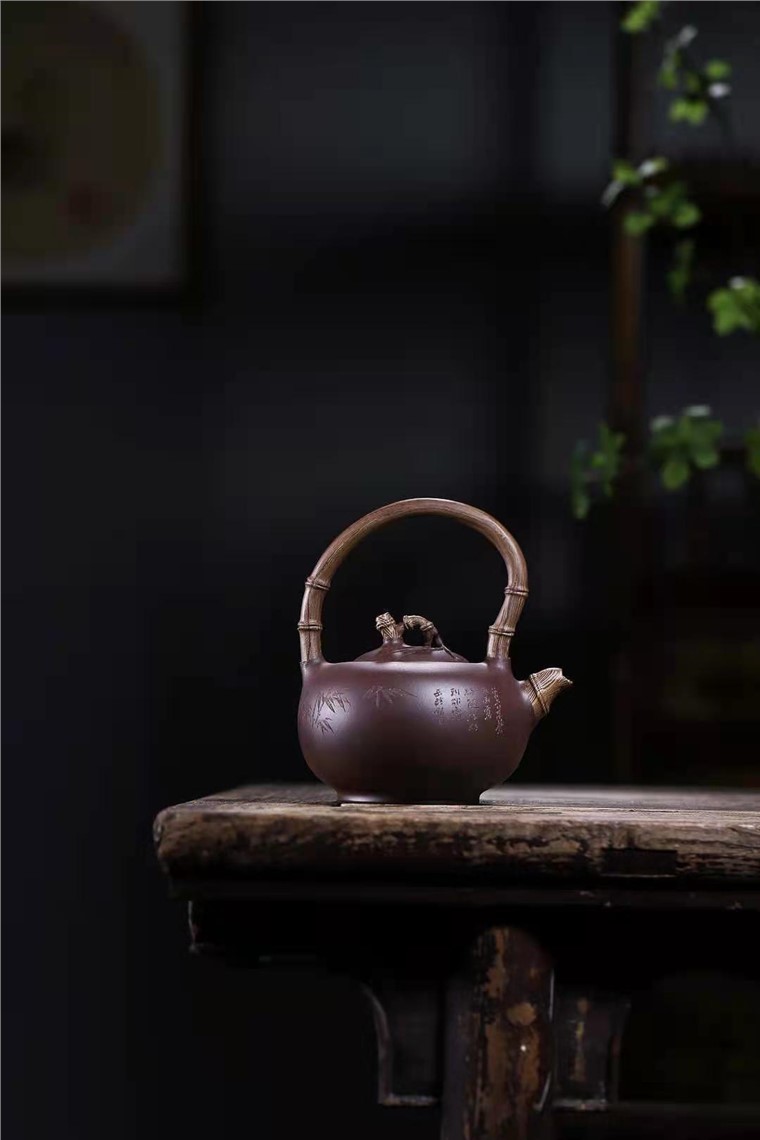 王岳龄作品 竹韵提梁图片