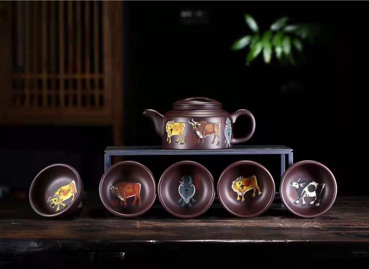 金国东作品 五牛图套组图片