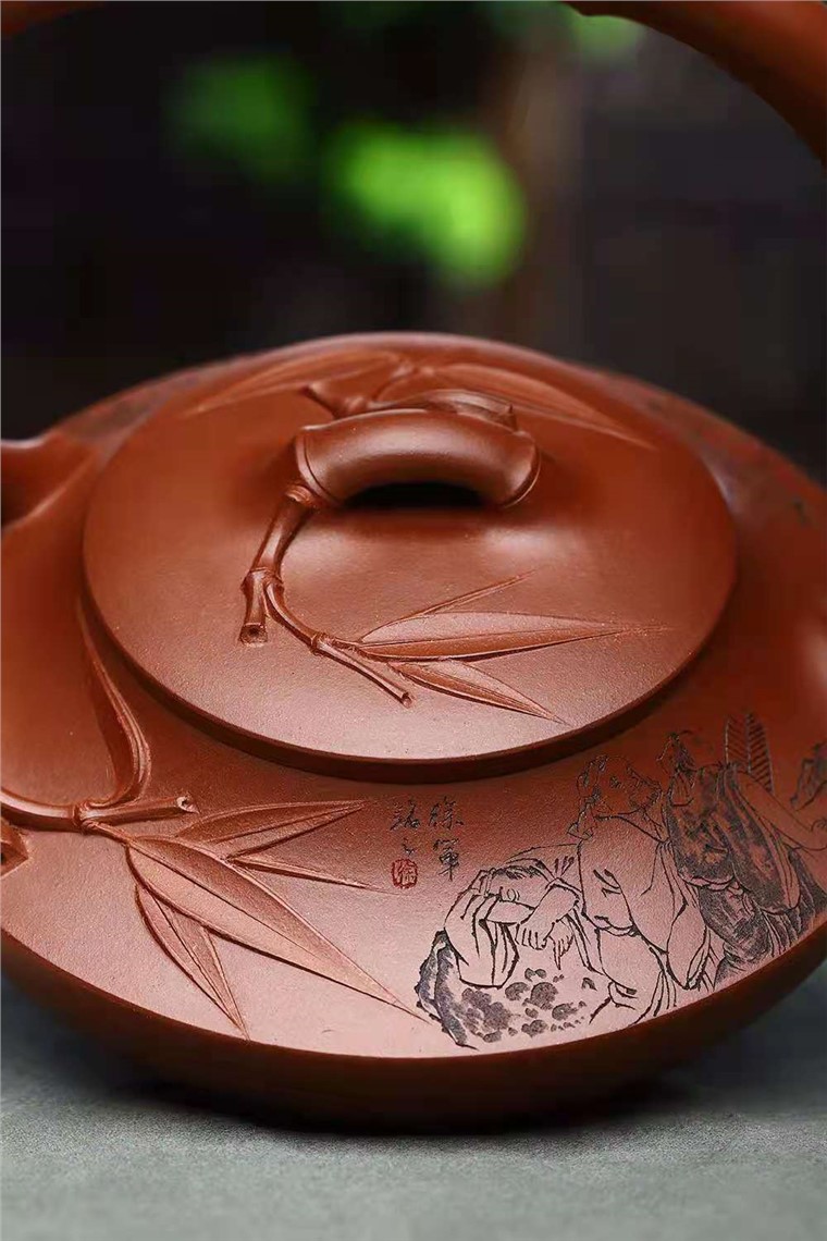 何其仙作品 竹叶提梁图片