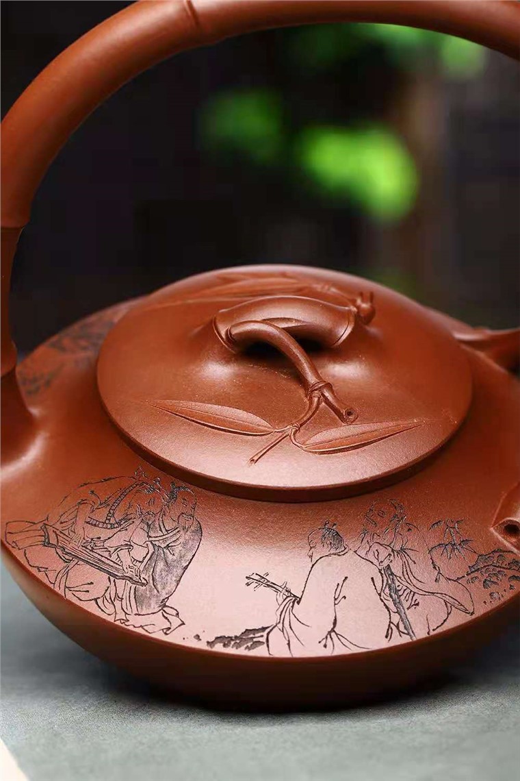 何其仙作品 竹叶提梁图片