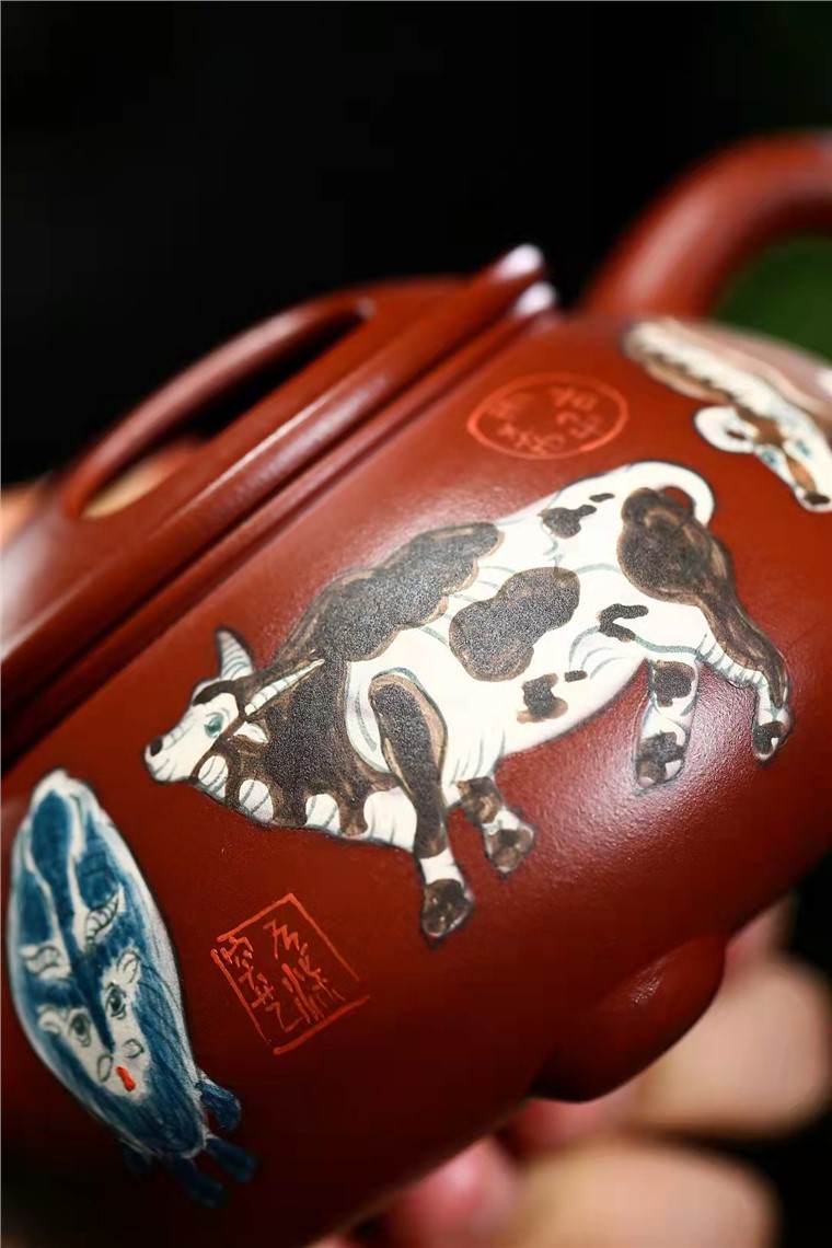 许时娟作品 五牛石瓢套组图片