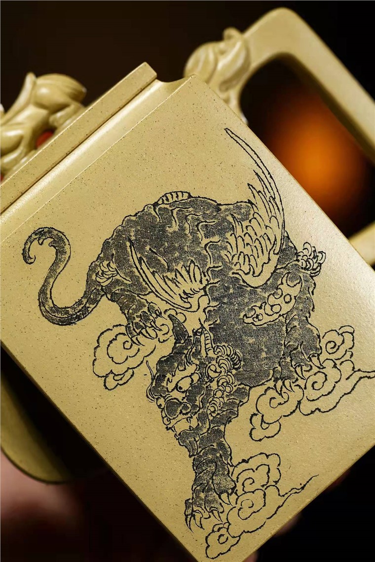 蒋亚平作品 四方瑞狮图片