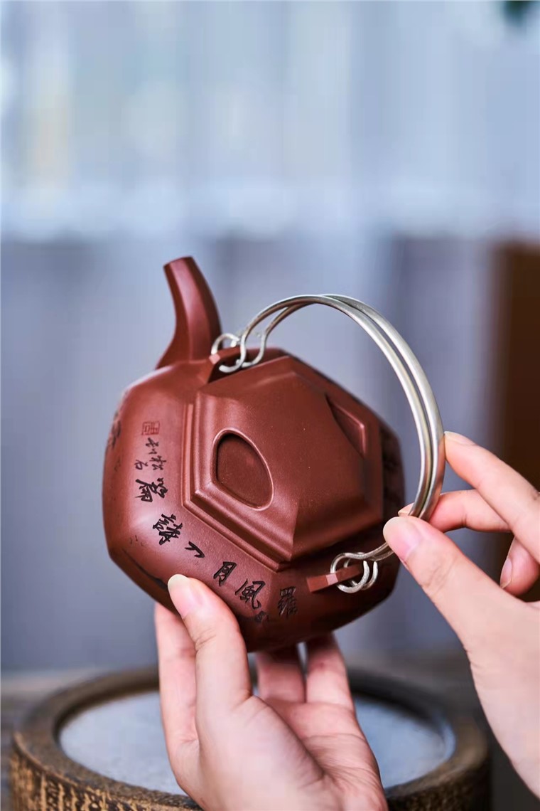 许敏芳作品 六方蛋包提梁