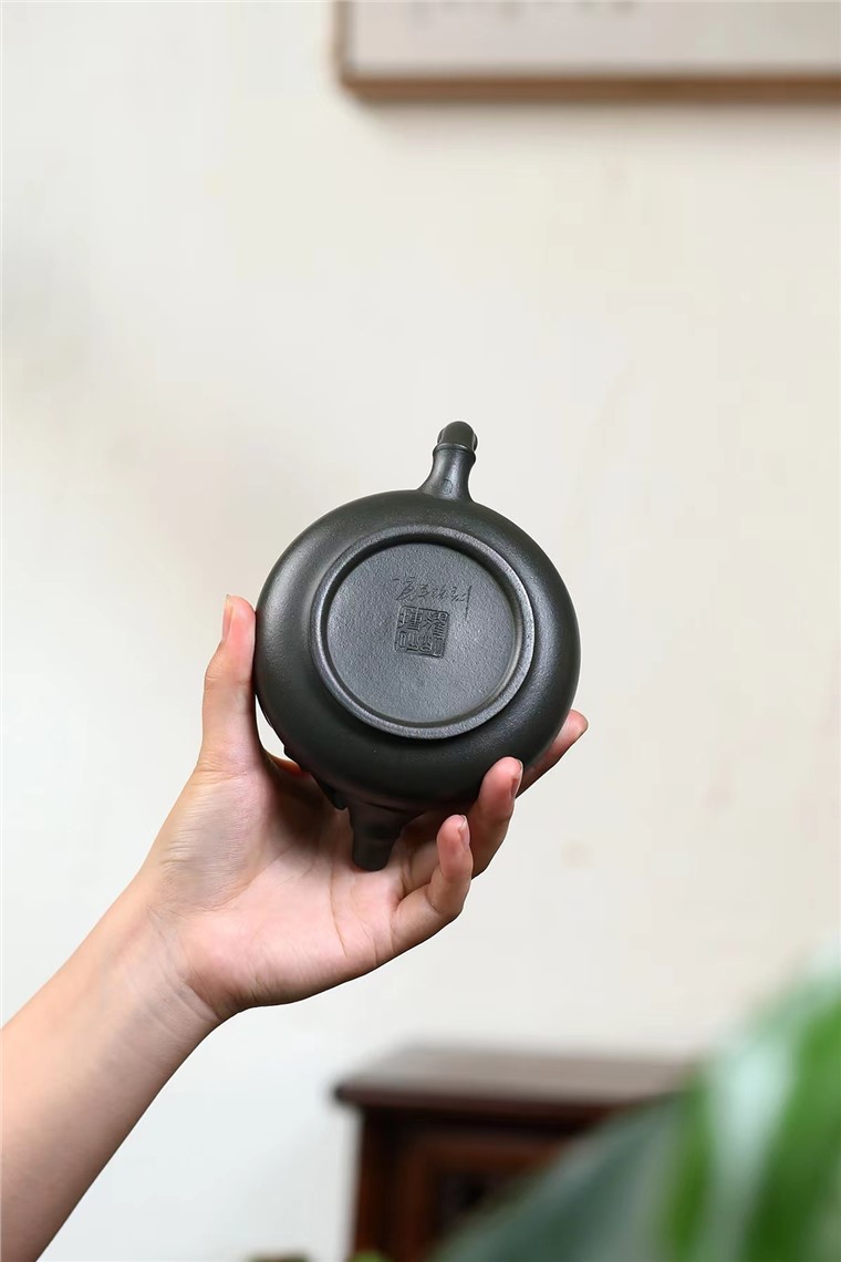 骆耀明作品 竹节石瓢