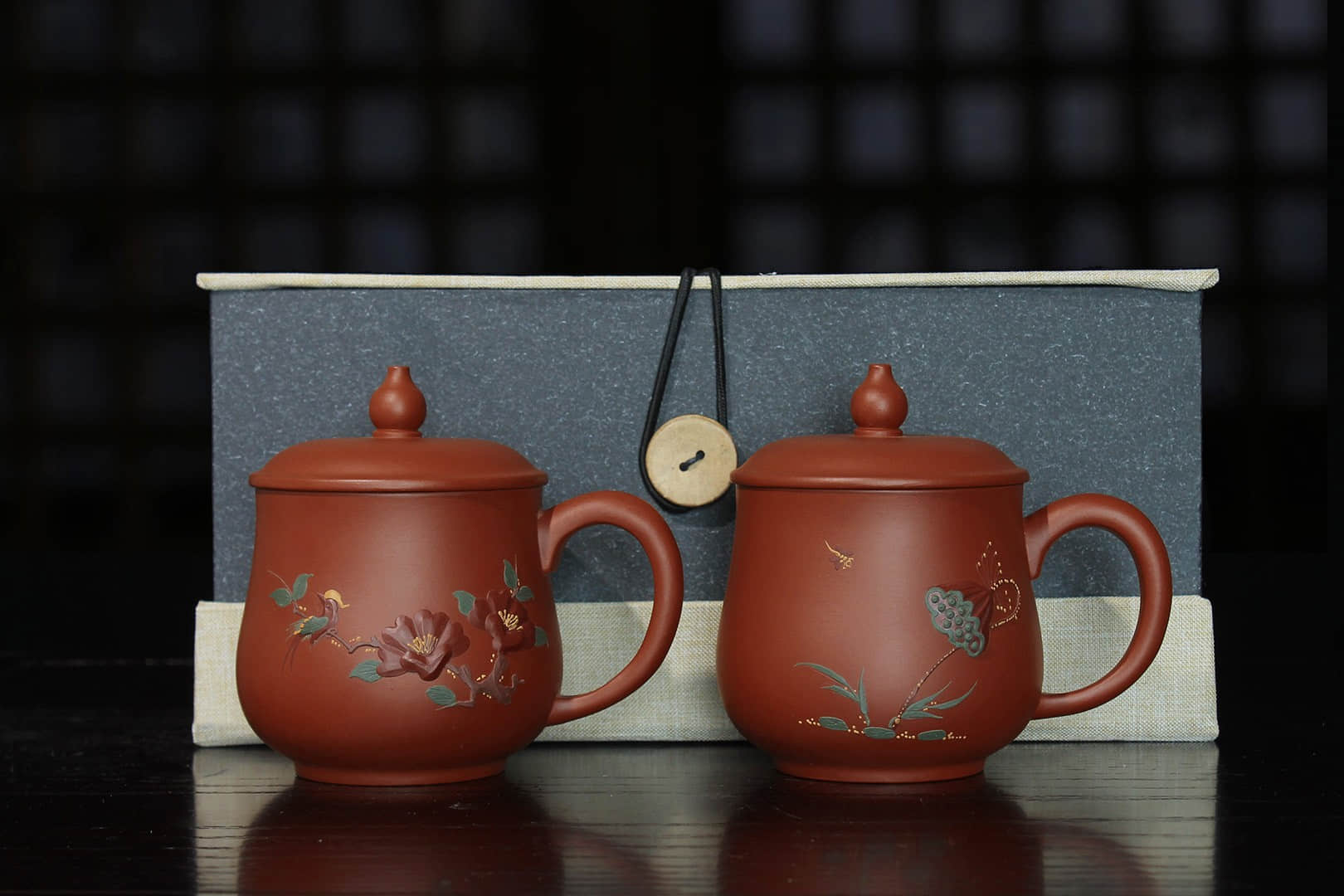 张晓芬作品 锦玉对杯