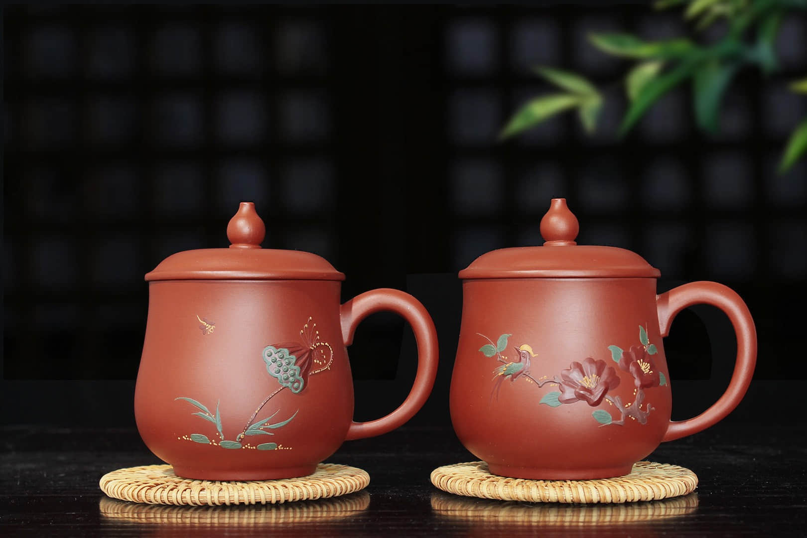 张晓芬作品 锦玉对杯