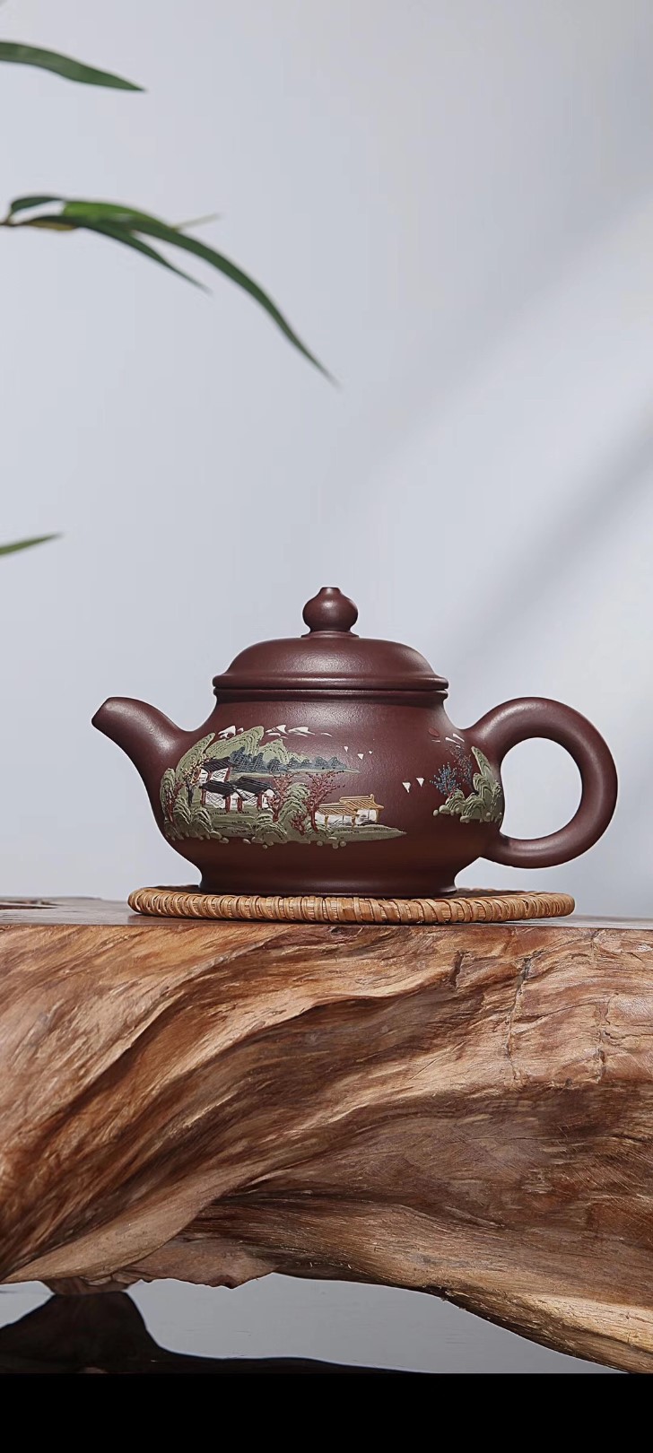 陈顺根作品 泥绘潘壶