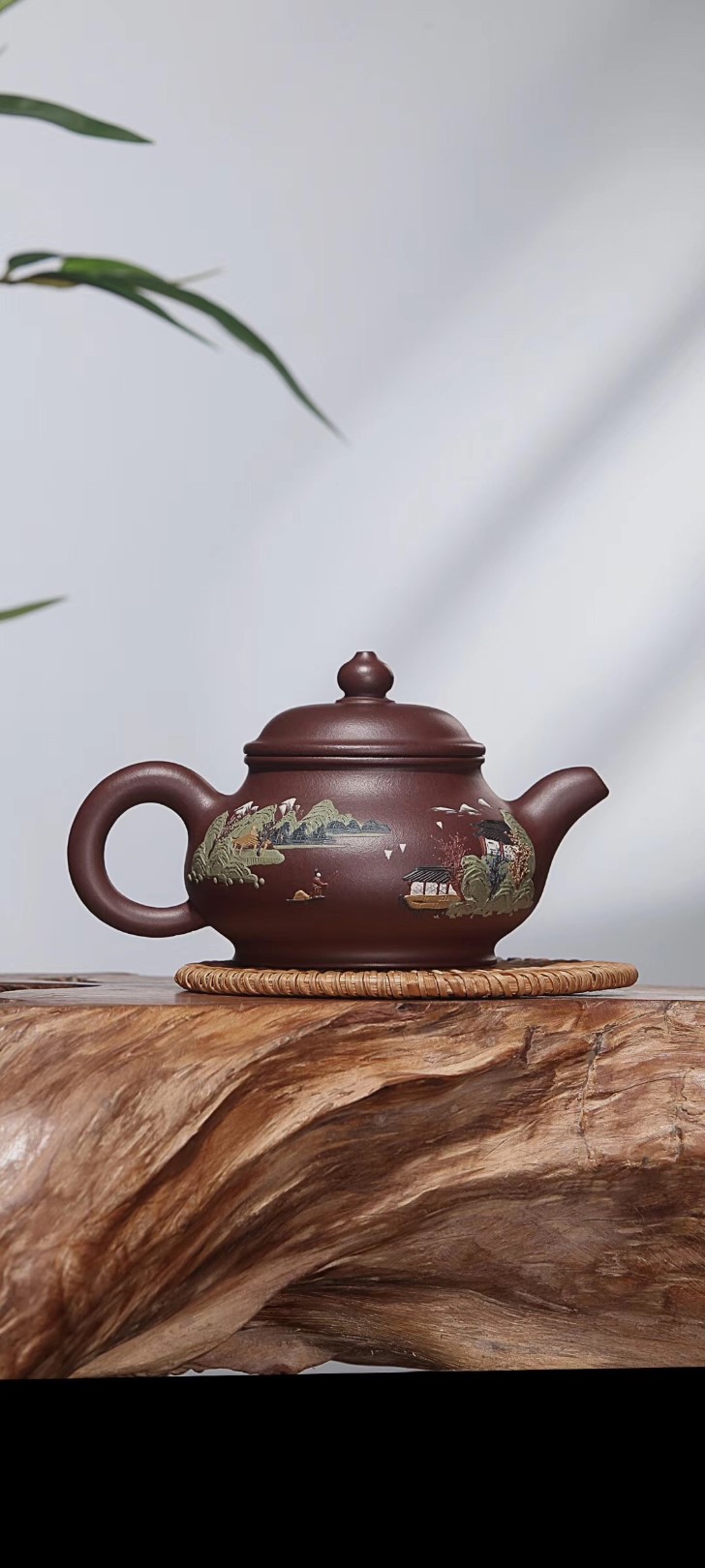 陈顺根作品 泥绘潘壶