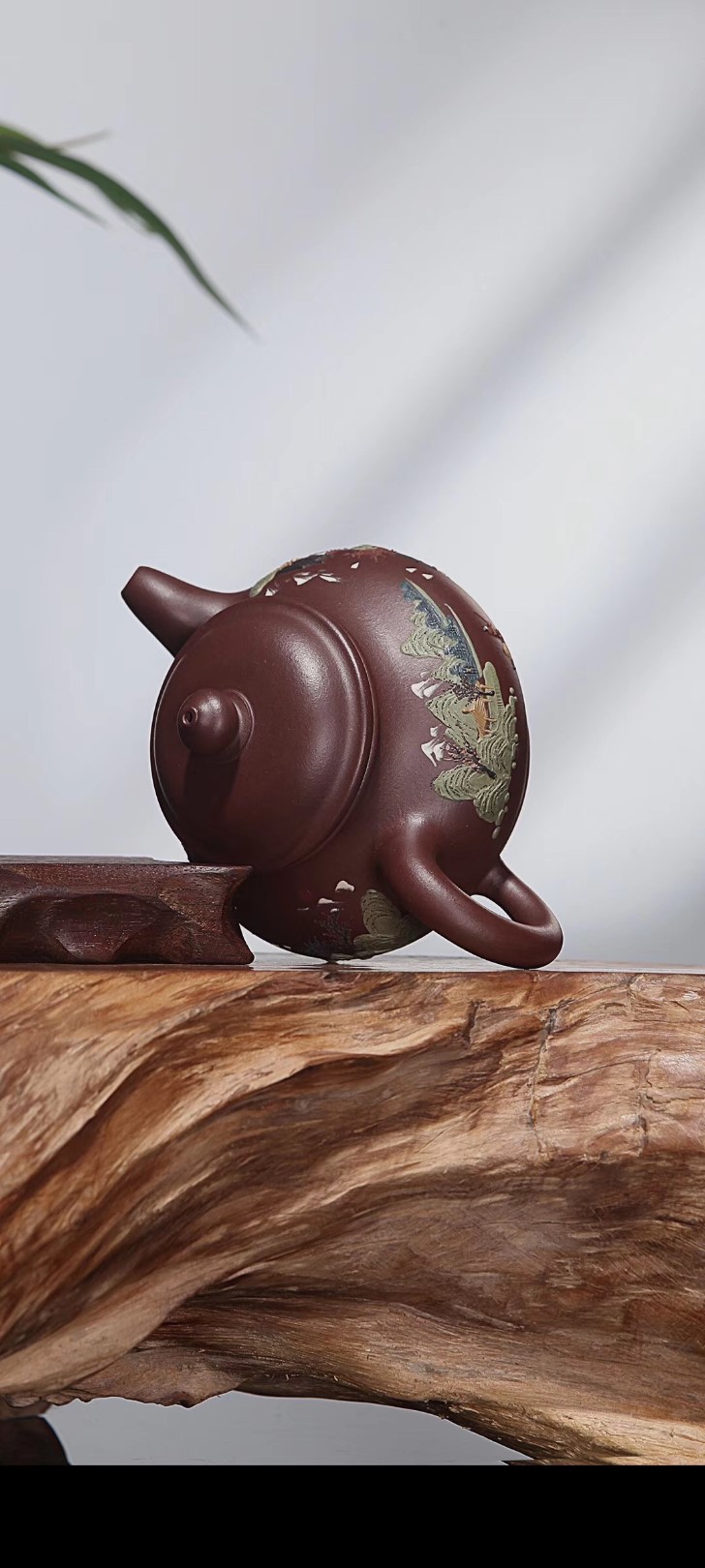 陈顺根作品 泥绘潘壶