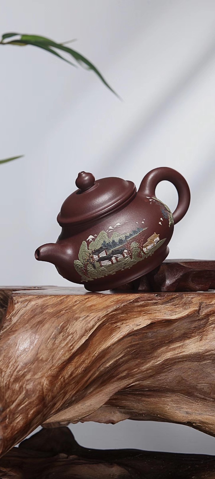 陈顺根作品 泥绘潘壶