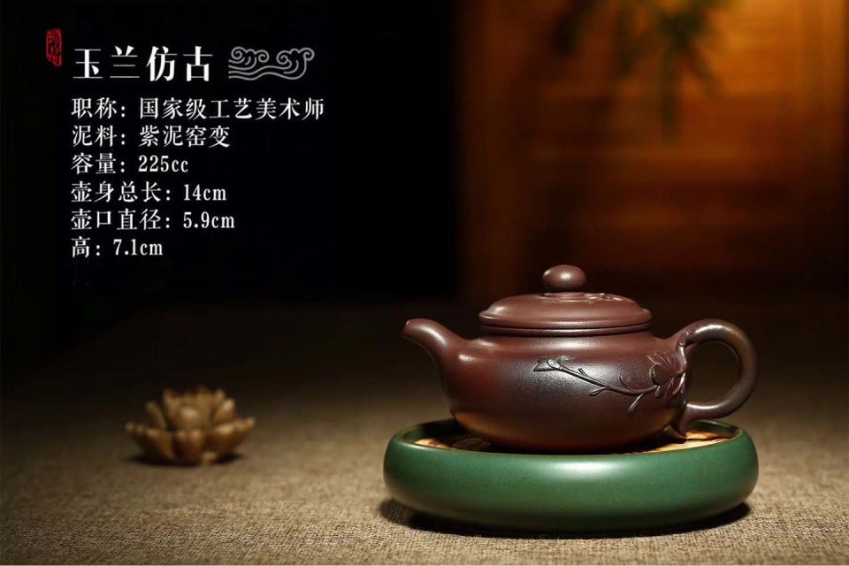 强国青作品 玉兰仿古