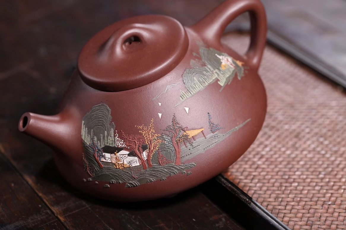 张伟军作品 泥绘石瓢