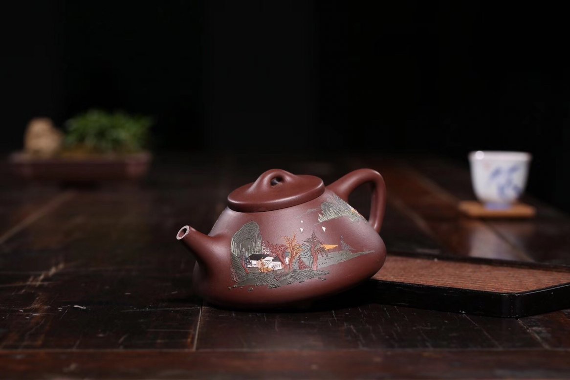 张伟军作品 泥绘石瓢