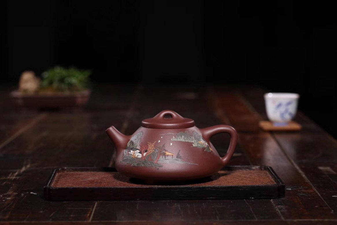 张伟军作品 泥绘石瓢
