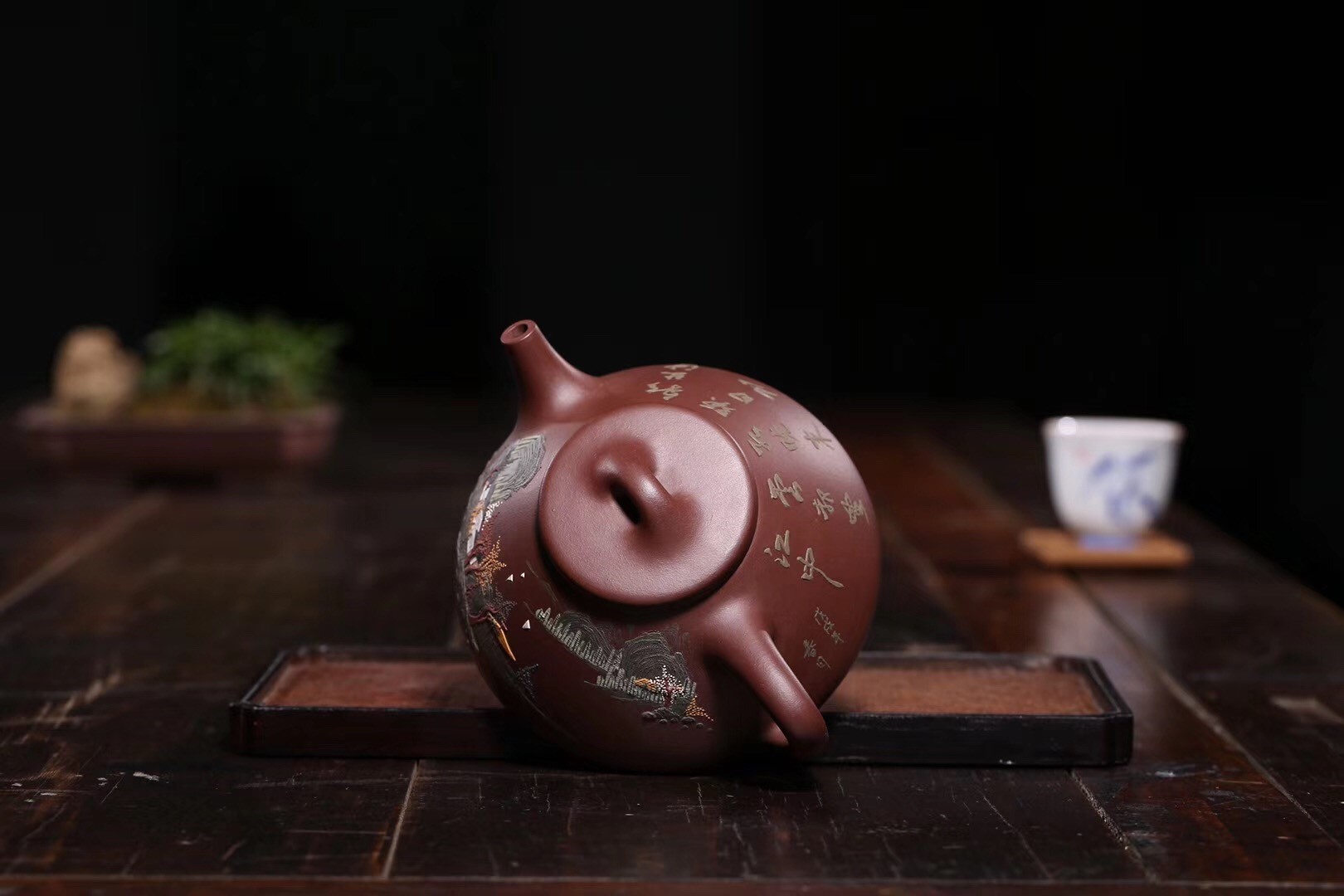 张伟军作品 泥绘石瓢