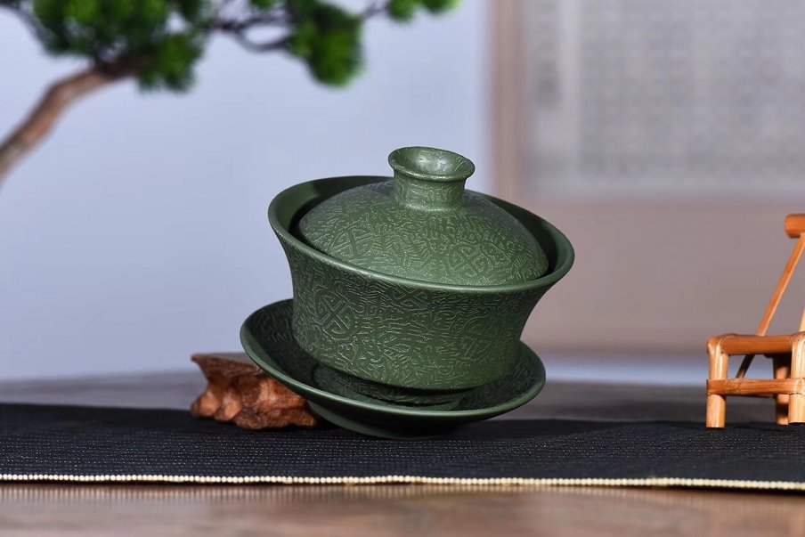 董正强作品 百寿盖碗