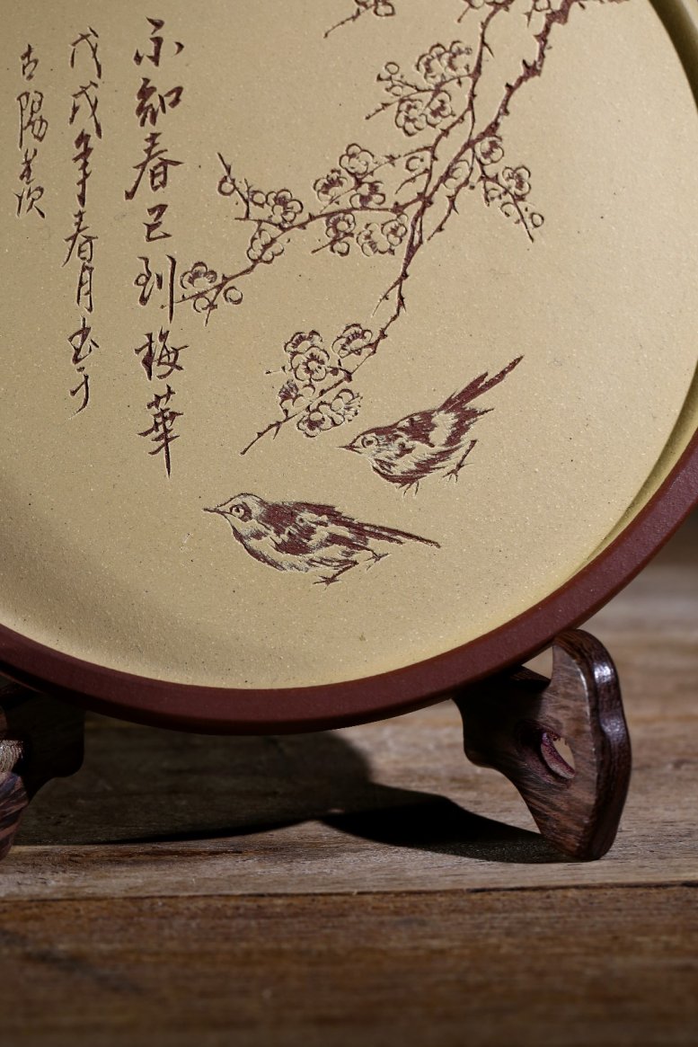 马晨作品 绘鸟挂盘