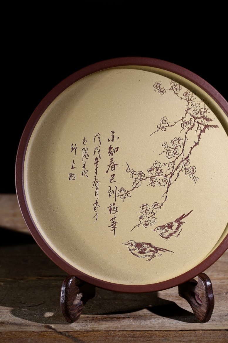 马晨作品 绘鸟挂盘