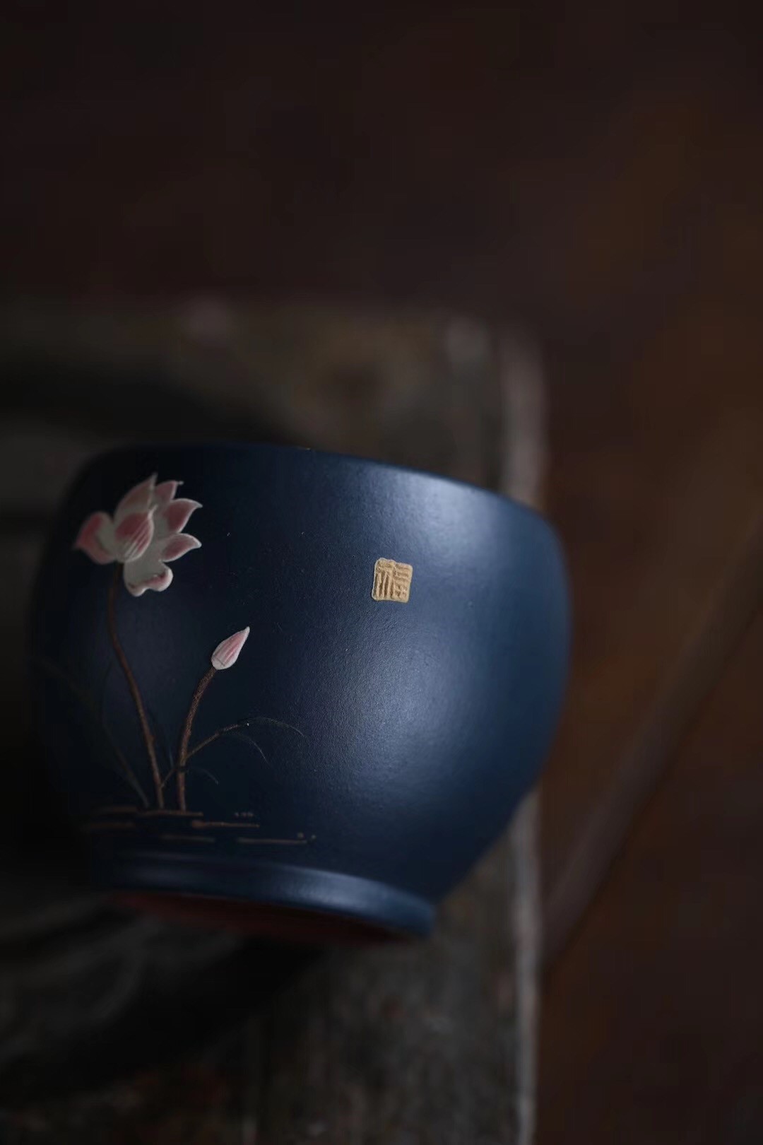 悠然紫砂作品 泥绘堆绘紫砂杯