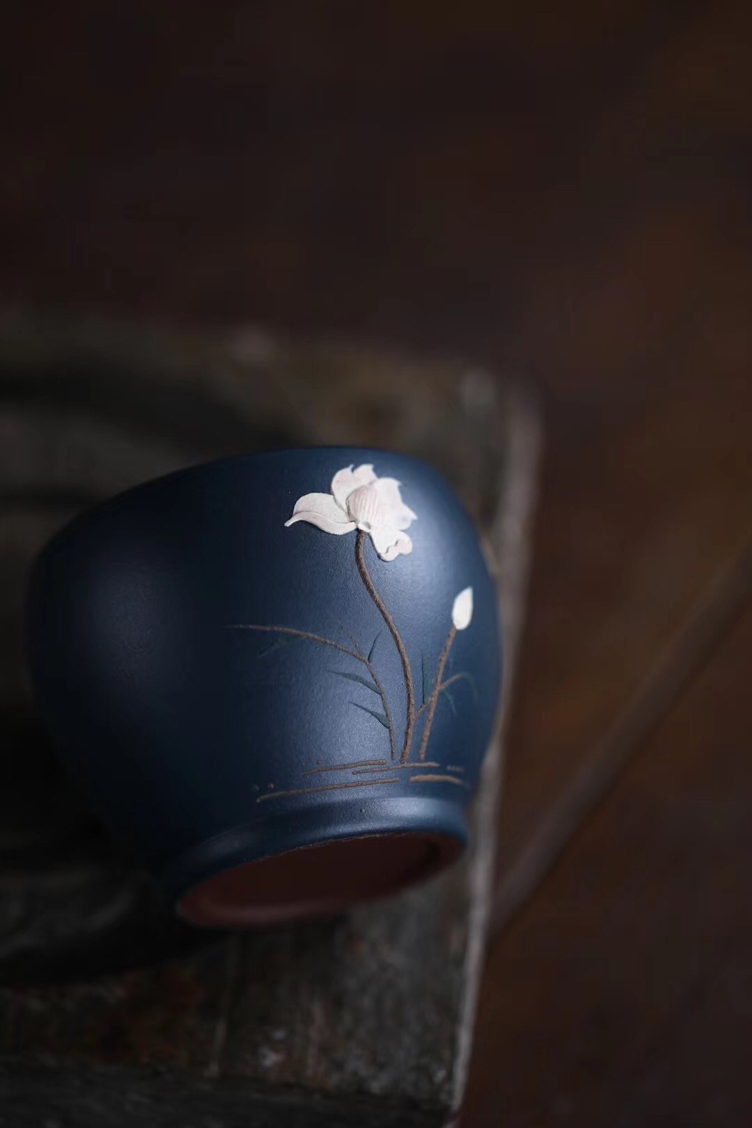 悠然紫砂作品 泥绘堆绘紫砂杯