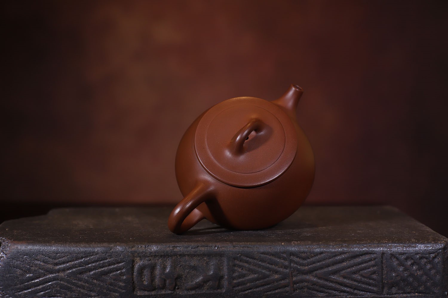 范育君作品 宽口石瓢